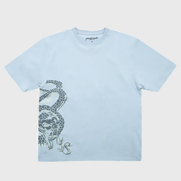 Yardsale - Snake Embroidered T-Shirt - Light Blue
