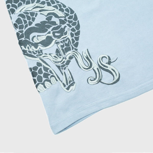 Yardsale - Snake Embroidered T-Shirt - Light Blue