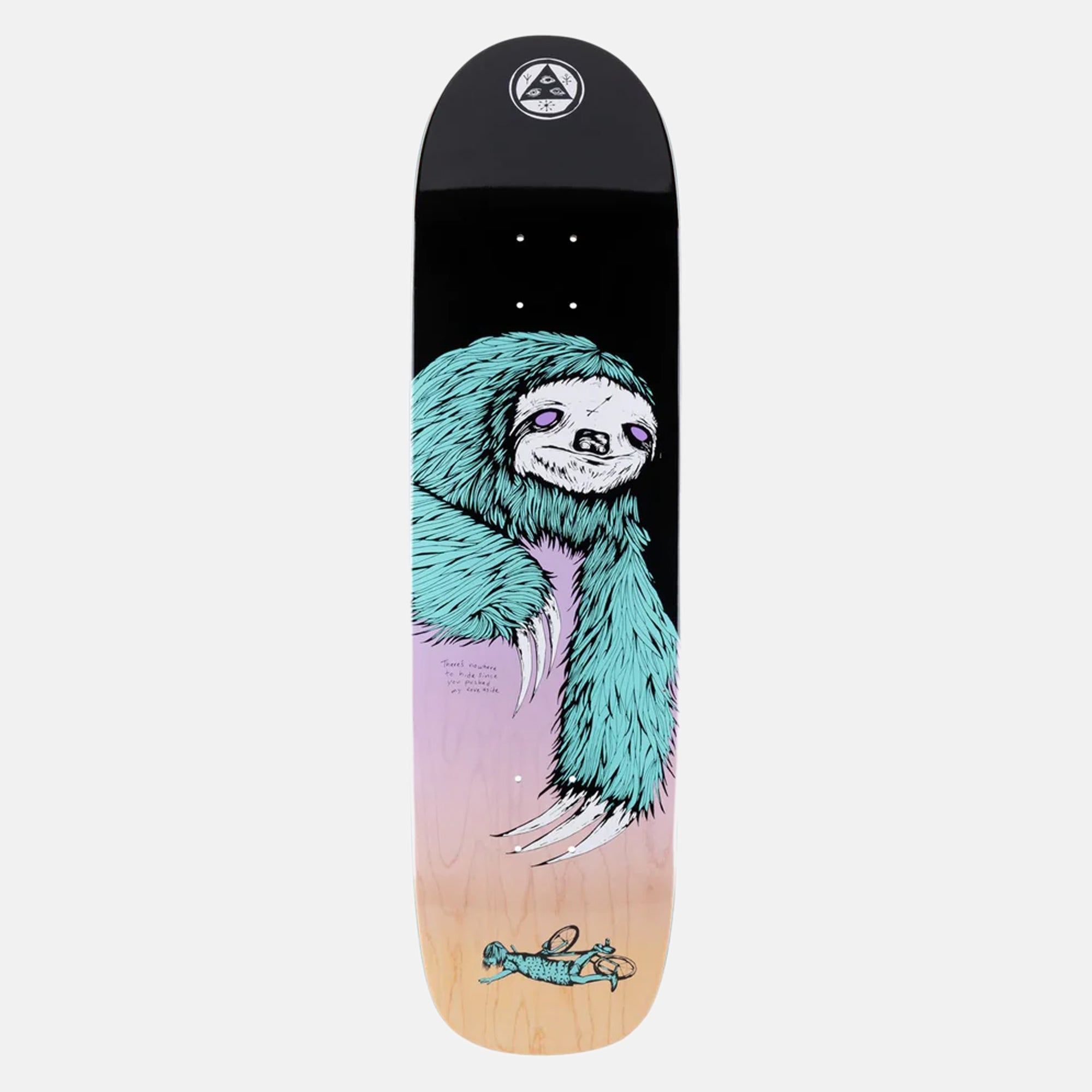 Welcome Skateboards - 8.38" Sloth On Son Of Planchette Skateboard Deck - Black / Lavender