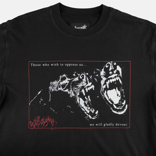 Welcome Skateboards - Snarl Garment-Dyed Layered Longsleeve T-Shirt - Black