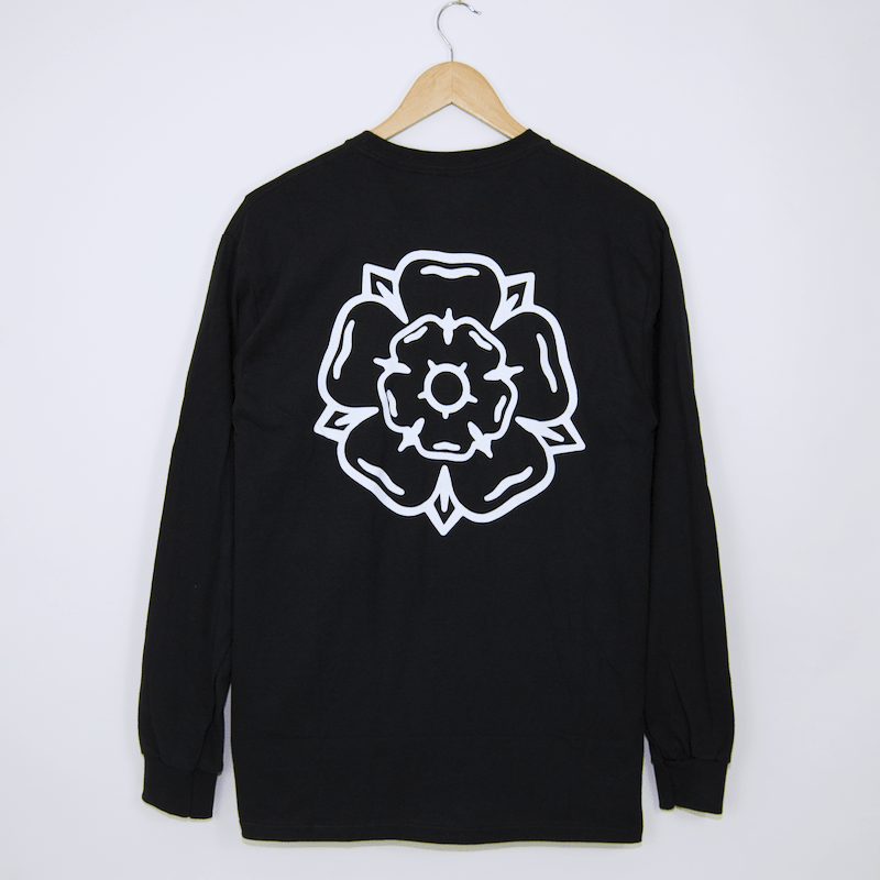 Don't Mess With Yorkshire - Rose Longsleeve T-Shirt - Black / White