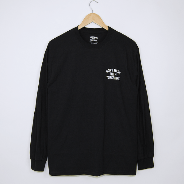 Don't Mess With Yorkshire - Rose Longsleeve T-Shirt - Black / White