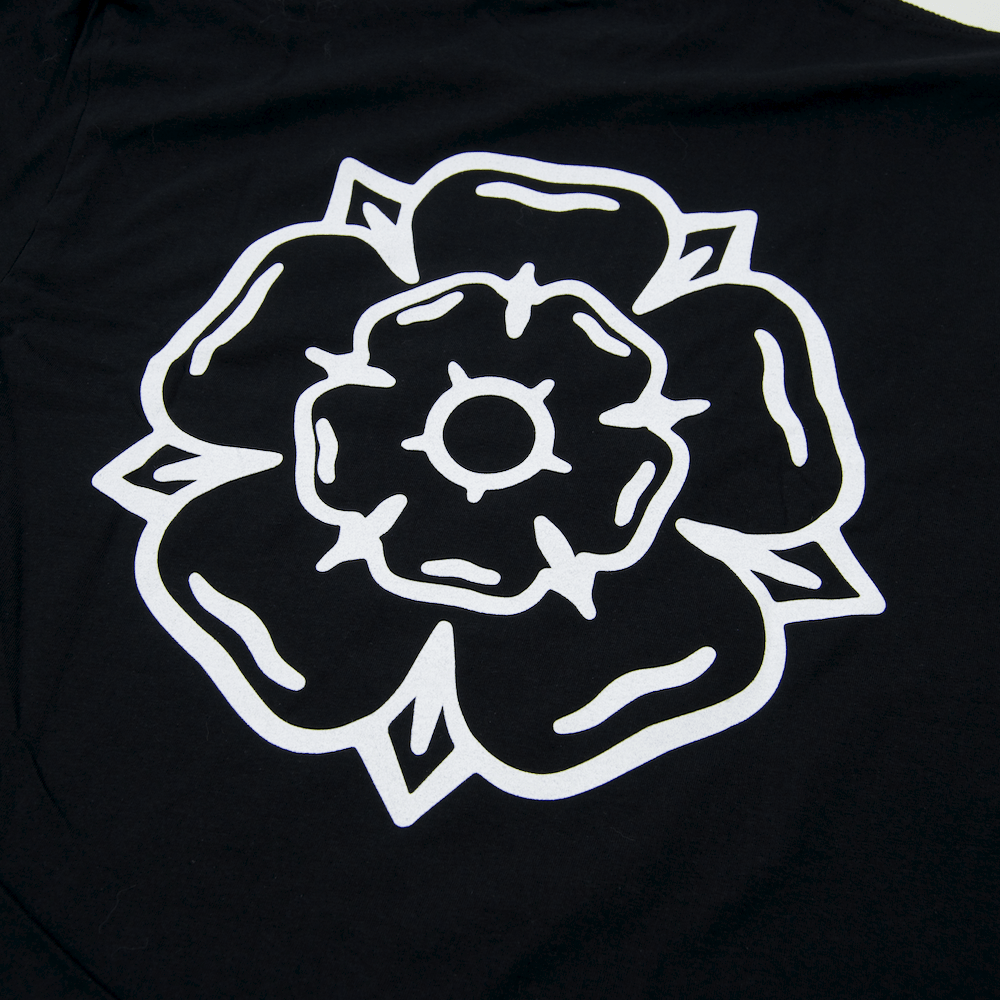 Don't Mess With Yorkshire - Rose T-Shirt - Black / White
