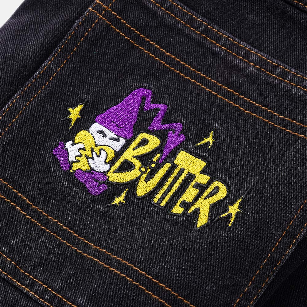 Butter Goods - Wizard Denim Shorts - Washed Black