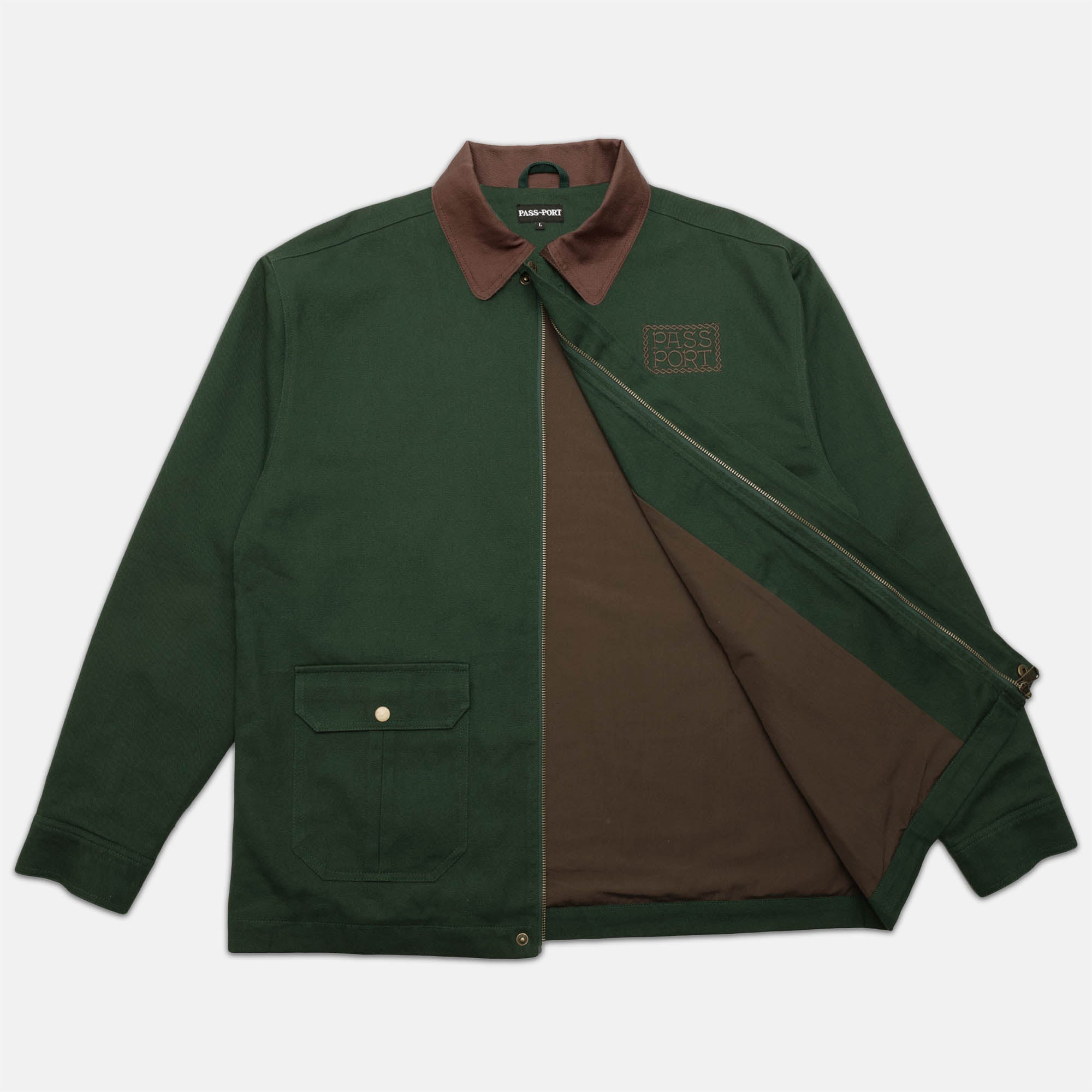 Pass Port Skateboards - Invasive Logo Yard Jacket - Forest Green Small