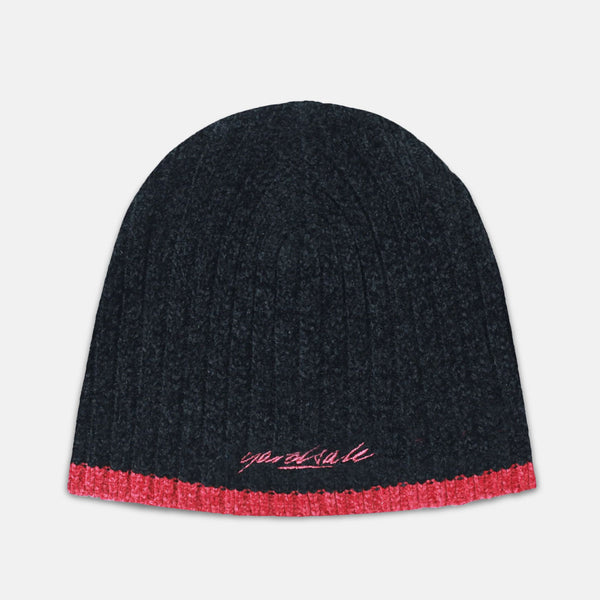 Yardsale - Chenille Beanie - Black / Red