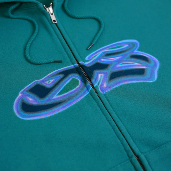 Yardsale - Spray Zip Hooded Sweatshirt - Emerald