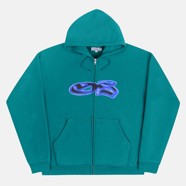 Yardsale - Spray Zip Hooded Sweatshirt - Emerald