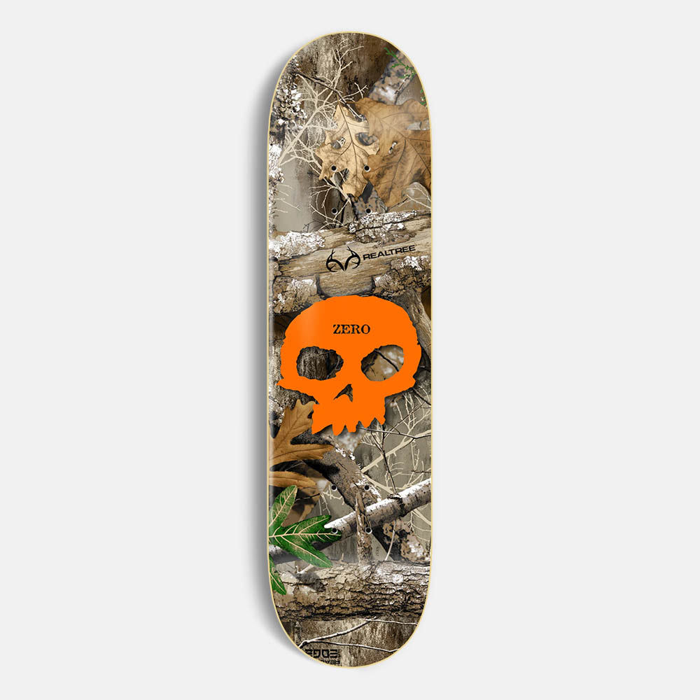 Zero Skateboards - 8.25" Realtree Single Skull Orange Skateboard Deck