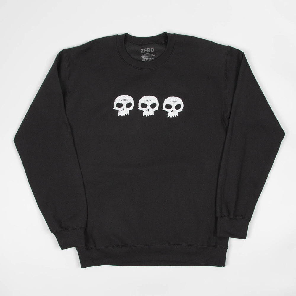 Zero Skateboards - Multiskull Crewneck Sweatshirt - Black