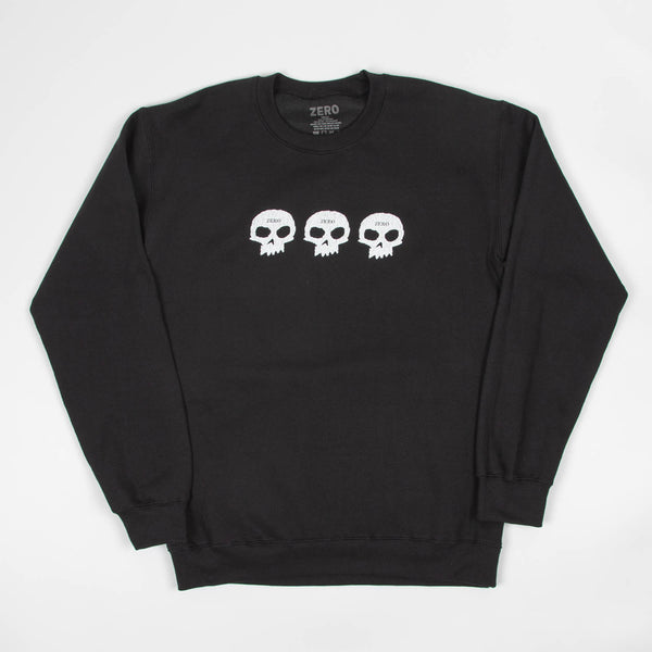 Zero Skateboards - Multiskull Crewneck Sweatshirt - Black