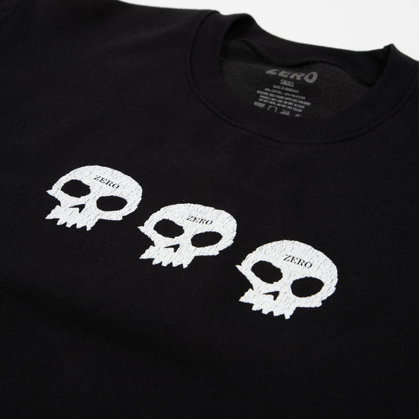 Zero Skateboards - Multiskull Crewneck Sweatshirt - Black