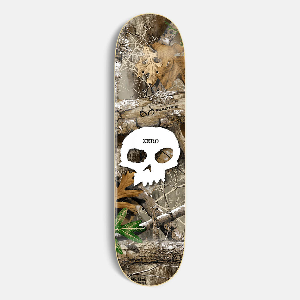 Zero Skateboards - 8.5" Realtree Single Skull White Skateboard Deck