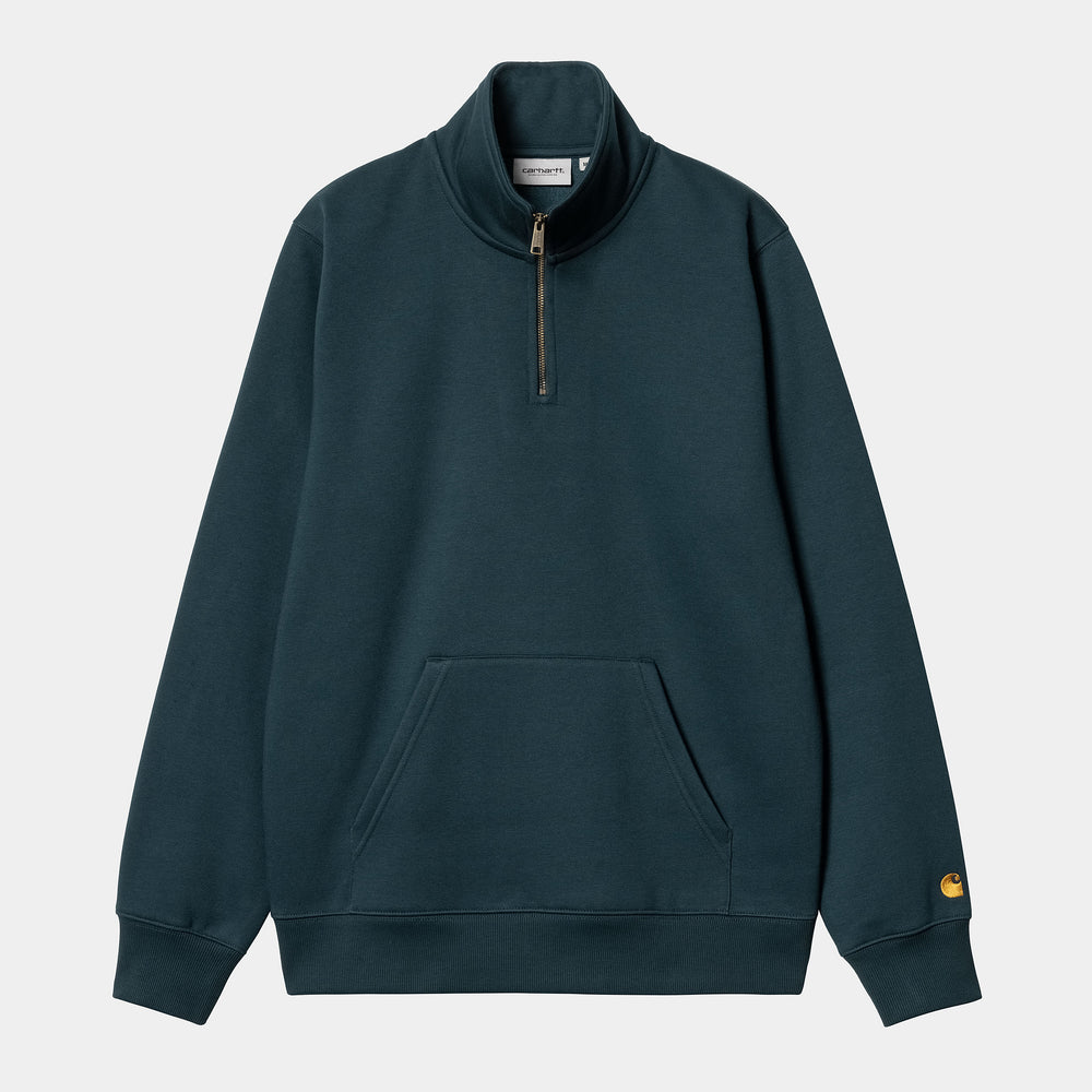 Carhartt WIP - Chase Neck Zip Sweatshirt - Duck Blue / Gold