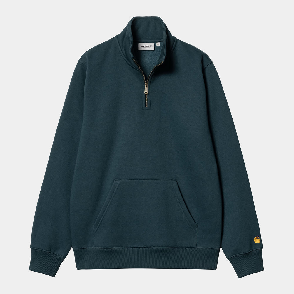 Carhartt WIP - Chase Neck Zip Sweatshirt - Duck Blue / Gold