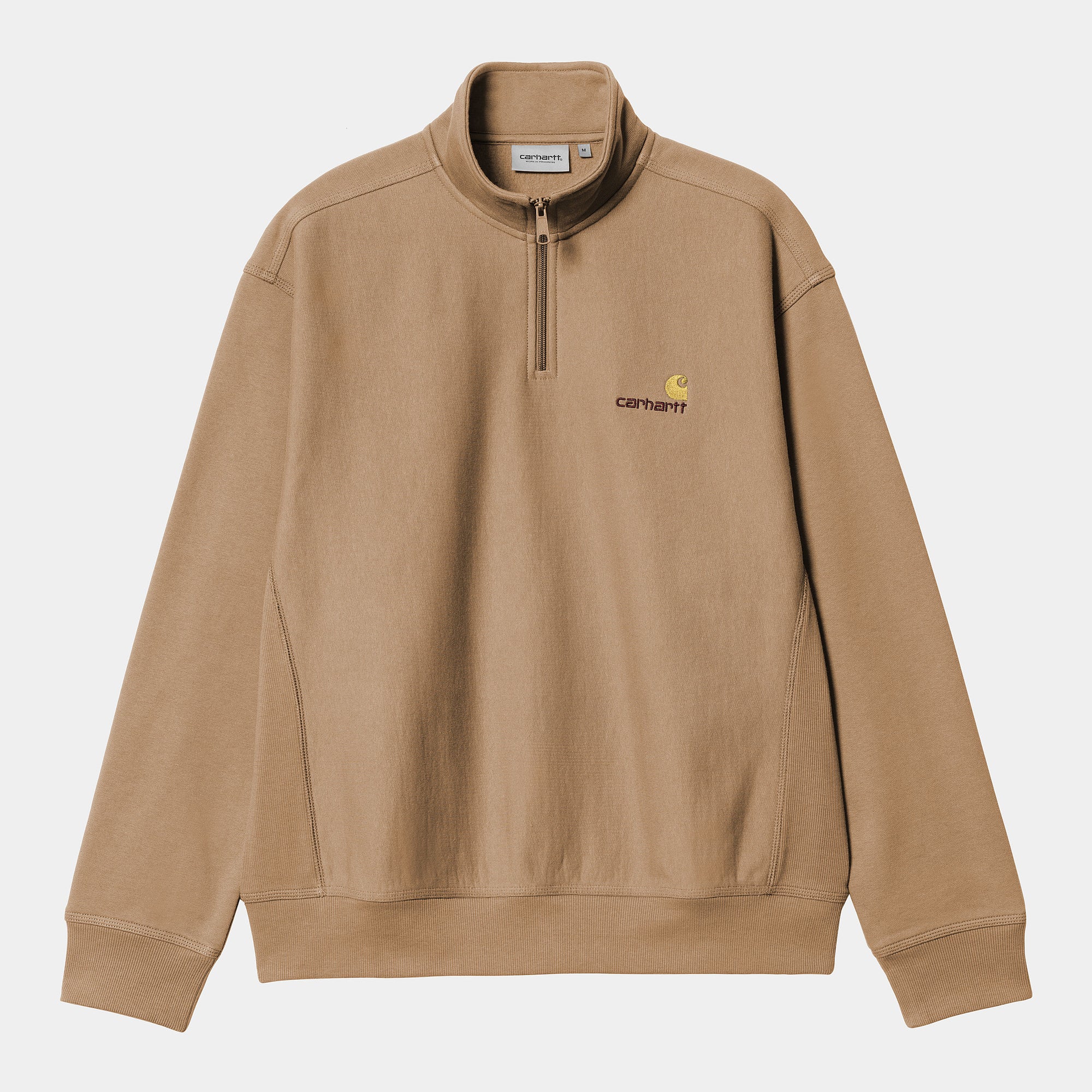 Carhartt WIP - American Script Half Zip Sweatshirt - Peanut