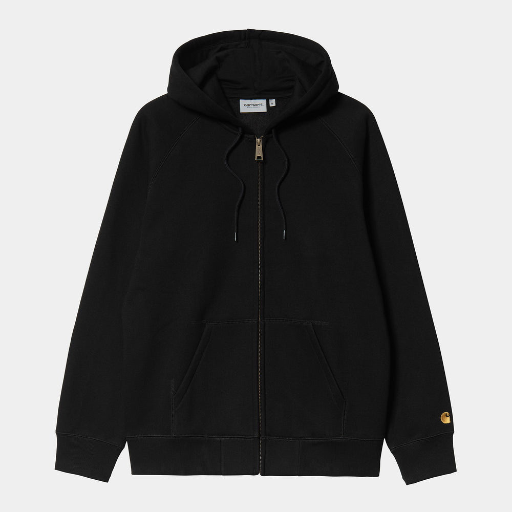 Carhartt WIP Chase Zip Hooded Sweatshirt Black Gold
