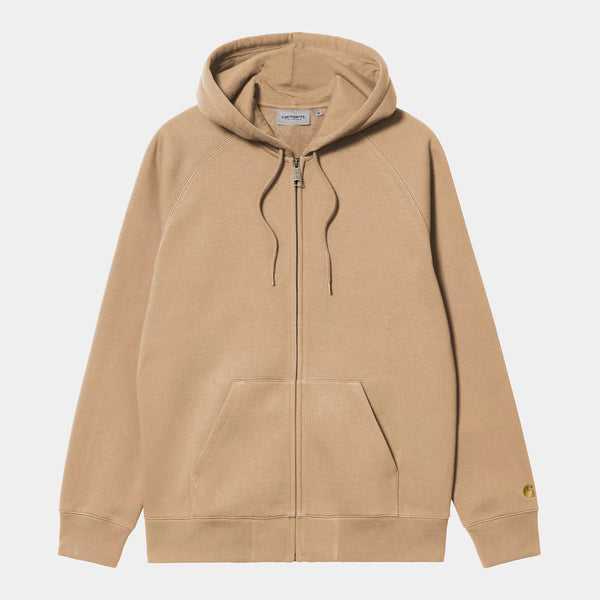 Carhartt WIP - Chase Zip Hooded Sweatshirt - Dusty Hamilton Brown / Gold