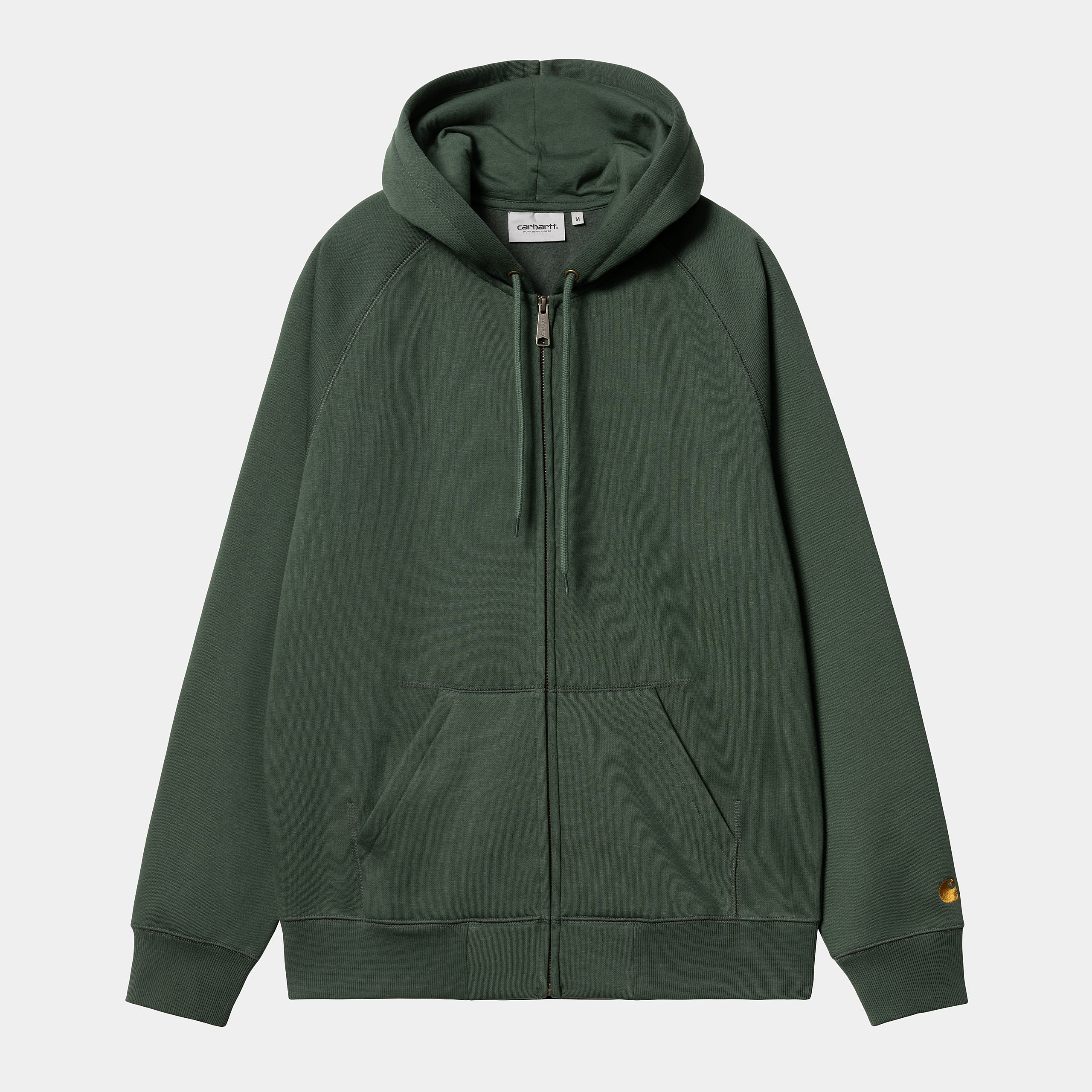 Carhartt WIP Chase Zip Up Hooded Sweatshirt Sycamore Tree Gold Small