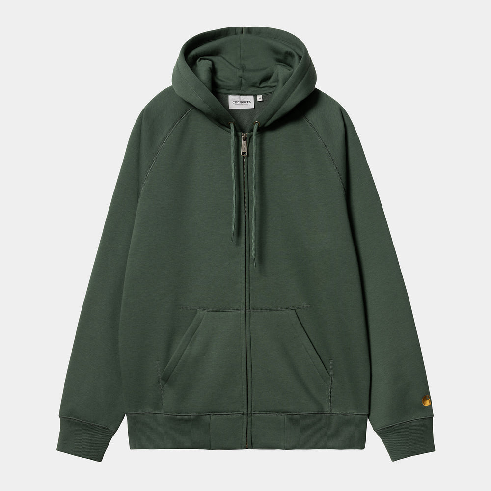 Carhartt WIP - Chase Zip Up Hooded Sweatshirt - Sycamore Tree / Gold