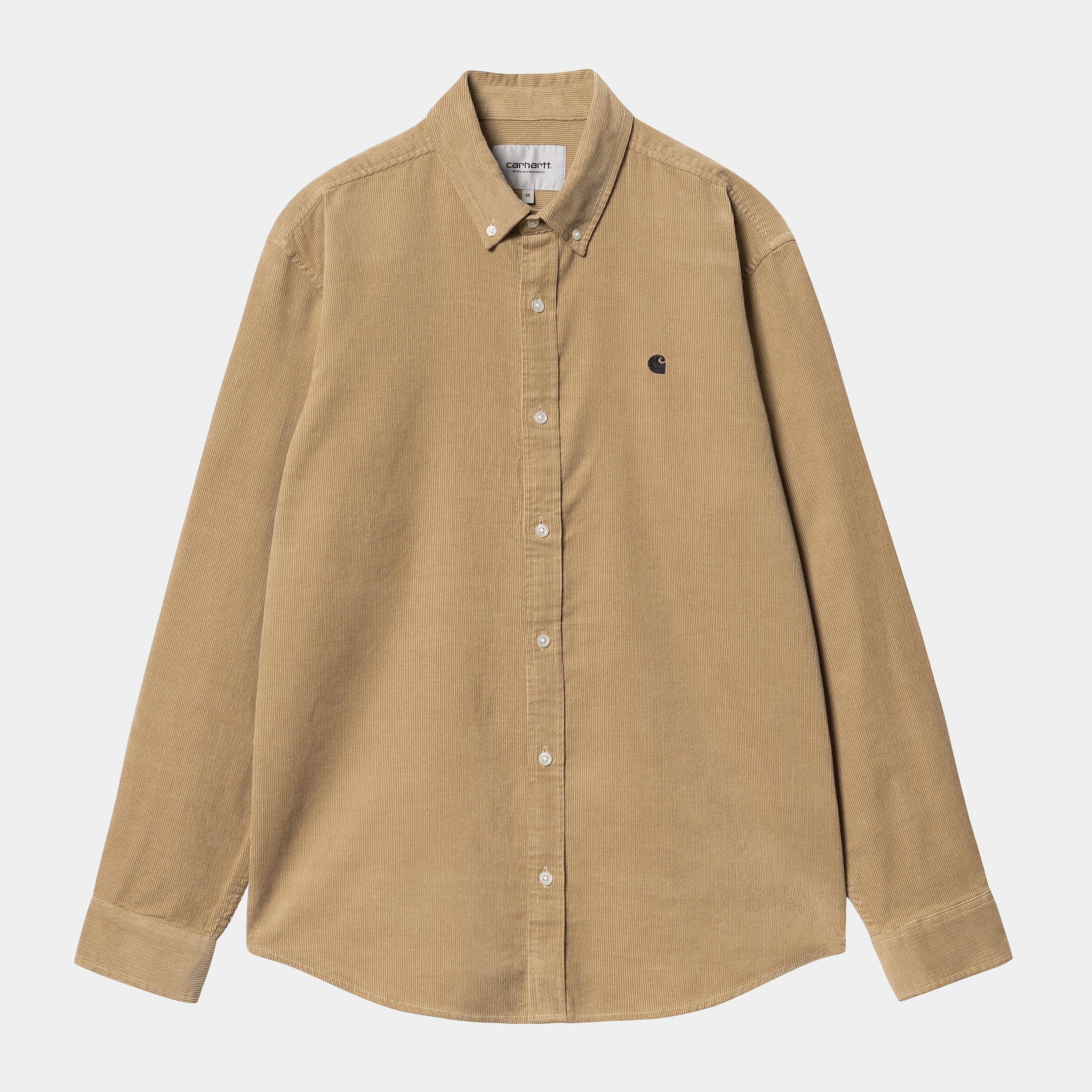 Carhartt WIP Madison Corduroy Longsleeve Shirt Sable Black Small