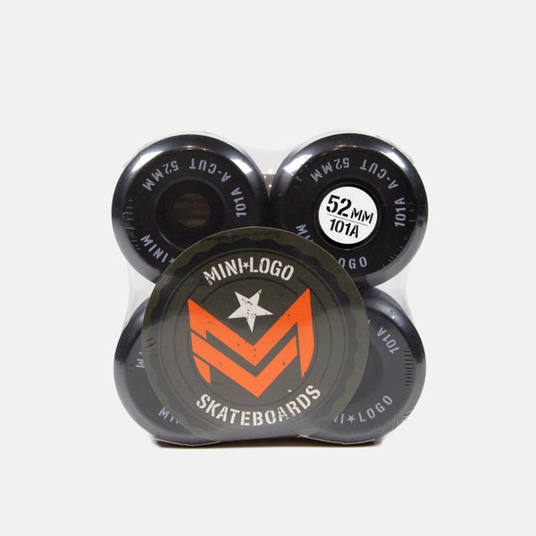 Mini Logo - 52mm 101a A-Cut 2 Skateboard Wheels - Black