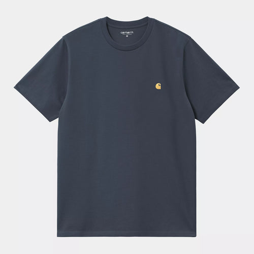 Carhartt WIP - Chase T-Shirt - Dusky Blue / Gold