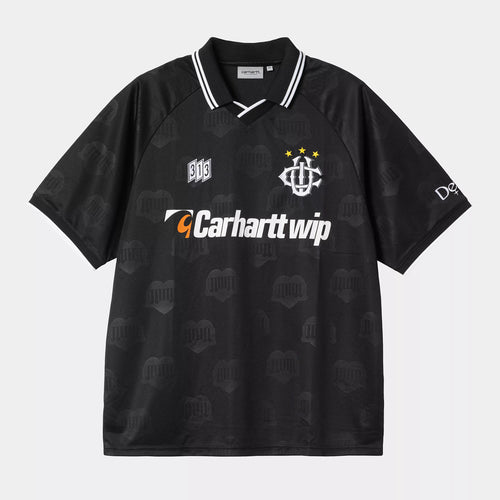 Carhartt WIP - Hartt's Short Sleeve Football Jersey - Heart Train Jacquard / Black