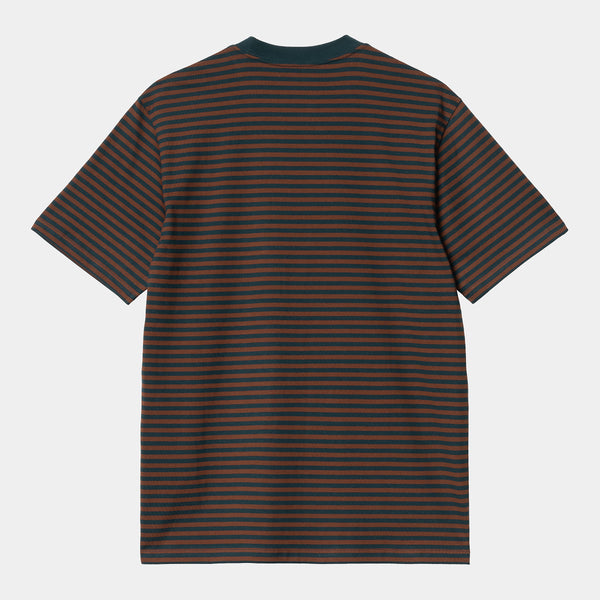 Carhartt WIP - Verner Stripe Pocket T-Shirt - Duck Blue / Offroad