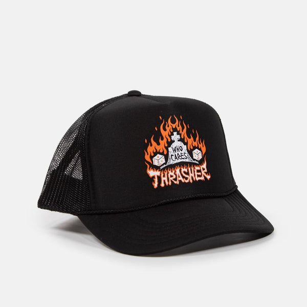 Thrasher Magazine - Neckface Who Cares Trucker Cap - Black