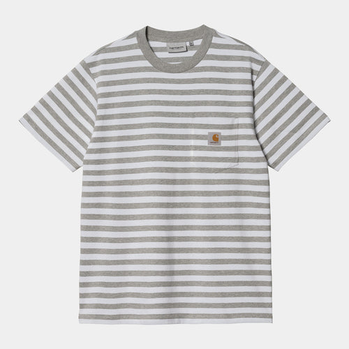 Carhartt WIP - Scotty Stripe Pocket T-Shirt - Grey Heather / White