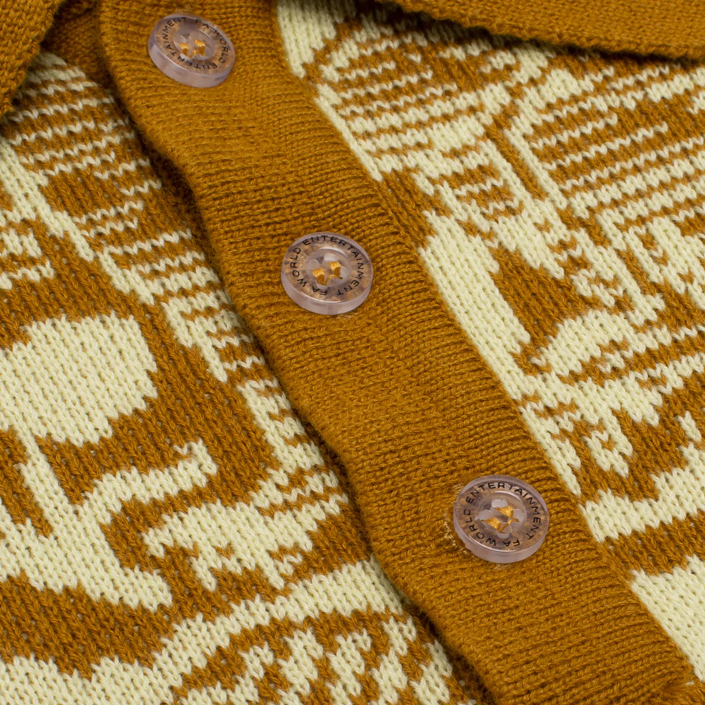 Fucking Awesome - Fancy Knit Longsleeve Polo Knitted Sweatshirt - Gold / Ivory