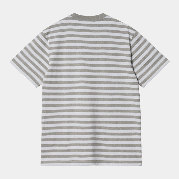 Carhartt WIP - Scotty Stripe Pocket T-Shirt - Grey Heather / White