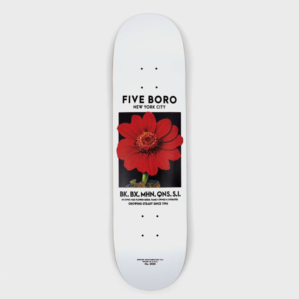 5Boro Skateboards - 8.0" Flower Seed Red Skateboard Deck