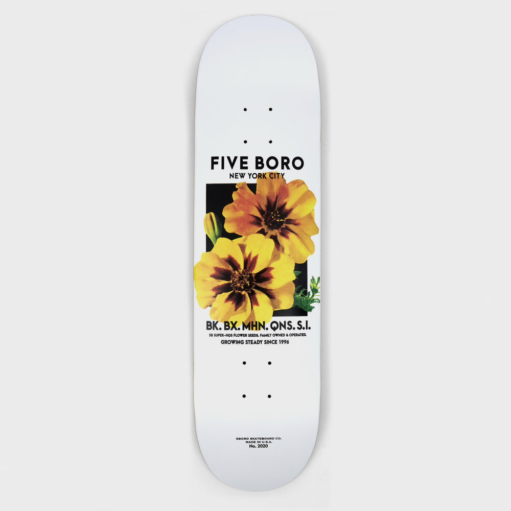 5Boro Skateboards - 8.25" Flower Seed Yellow Skateboard Deck
