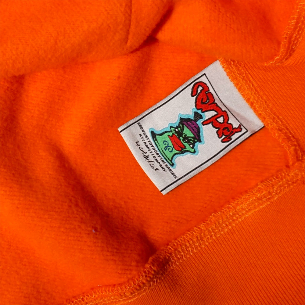 Carpet Company Ankh Orange Pullover Hooded Sweatshirt Tag