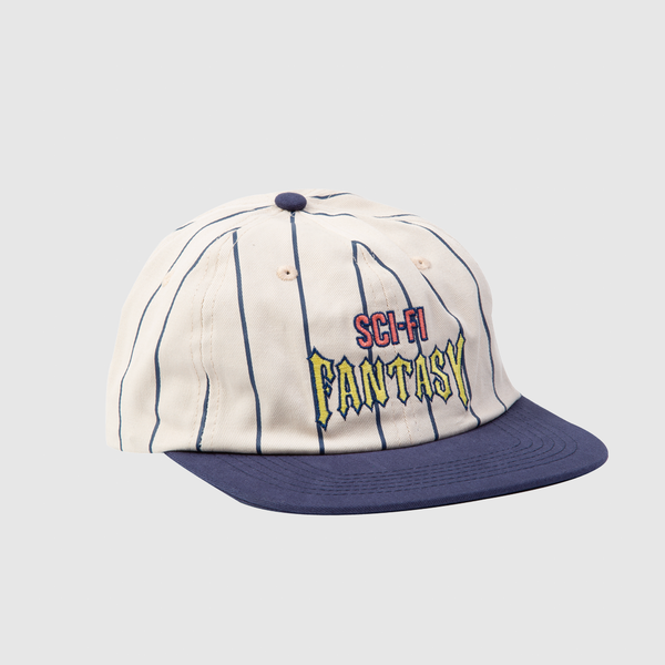 Sci-Fi Fantasy - Embroidered Bike Stripe Cap - Cream / Navy