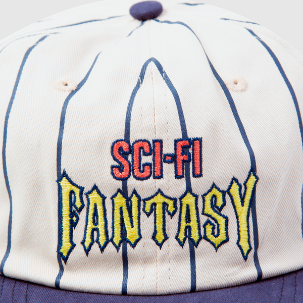 Sci-Fi Fantasy - Embroidered Bike Stripe Cap - Cream / Navy