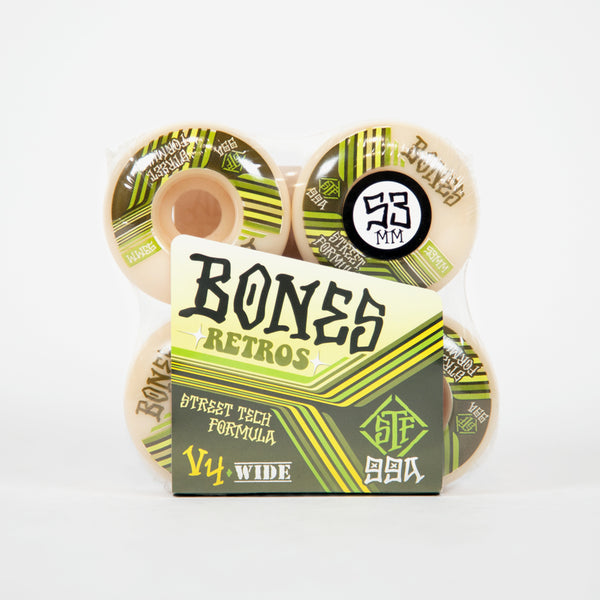 Bones - 53mm (99a) STF V4 Wide Retros Skateboard Wheels