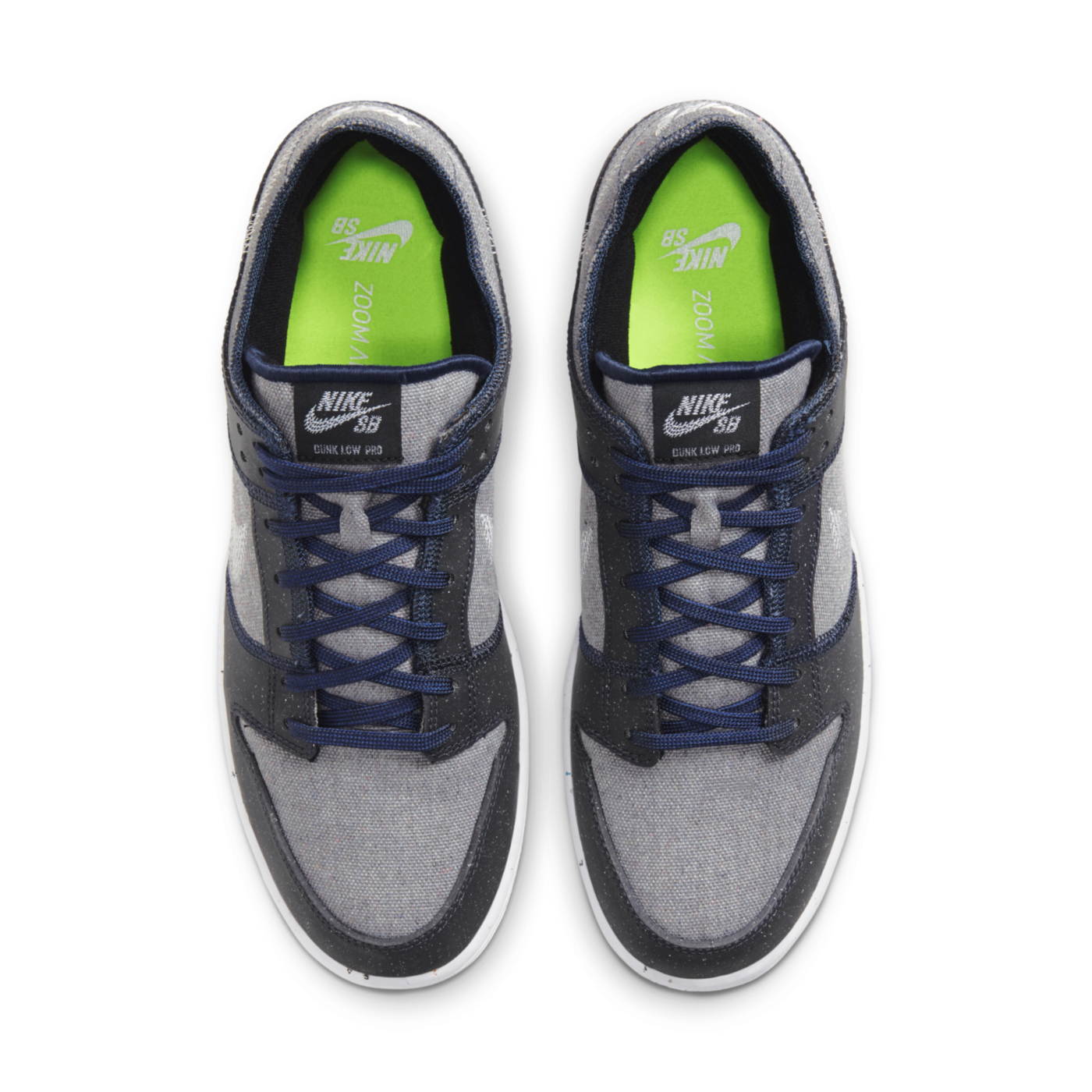 Nike SB - Dunk Low Eco Shoes - Dark Grey / White - Electric Green