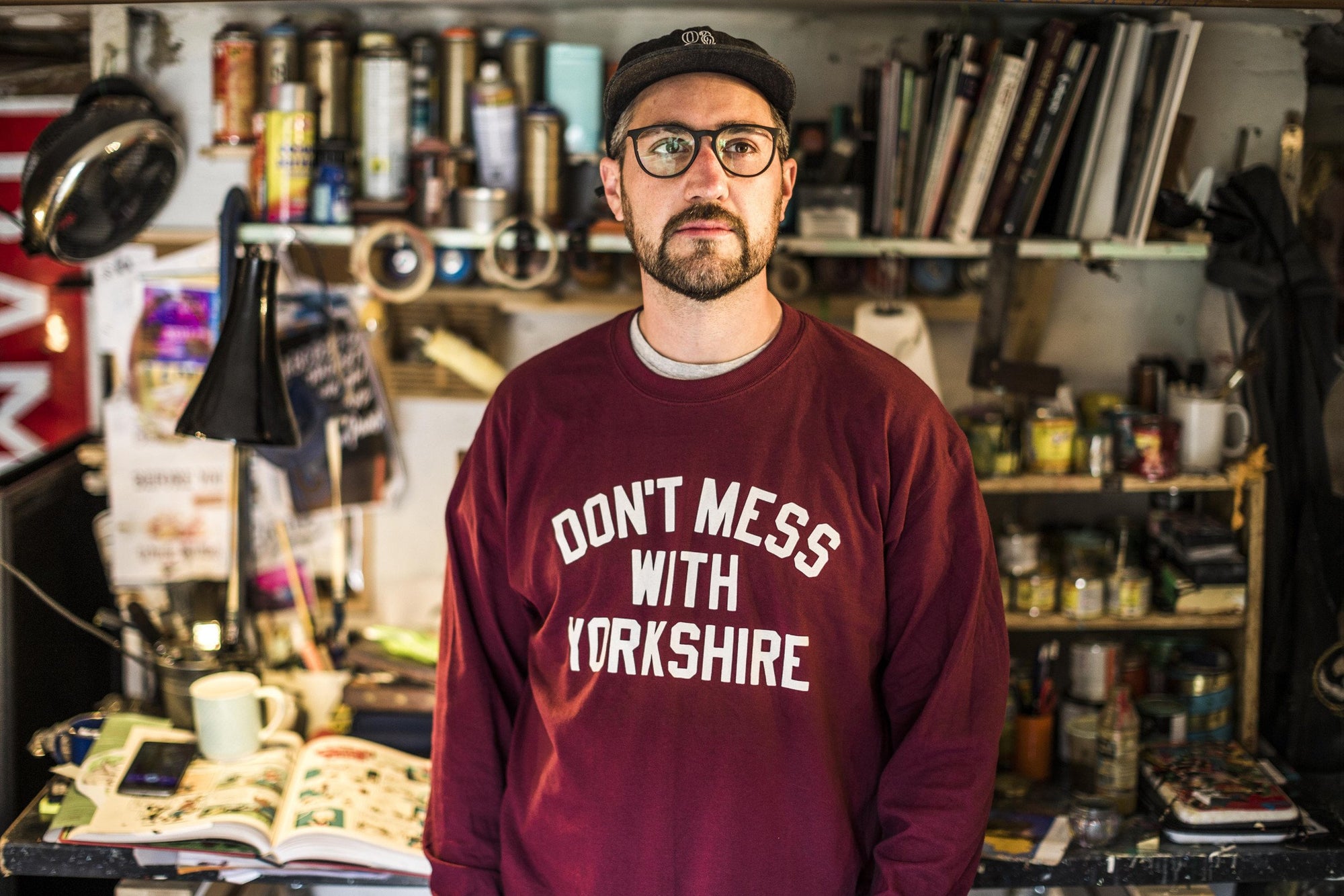 Don't Mess With Yorkshire - Classic Longsleeve T-Shirt - Maroon / White