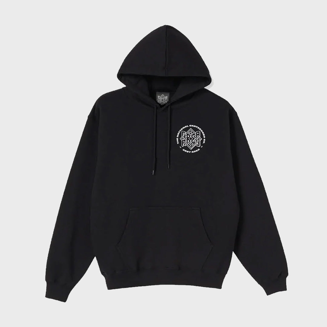 The National Skateboard Co. - Grey Area Double Logo Hooded Sweatshirt - Black