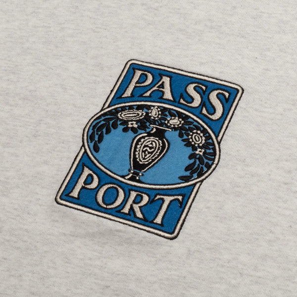 Pass Port Skateboards - Vase Embroidery T-Shirt - Ash Heather