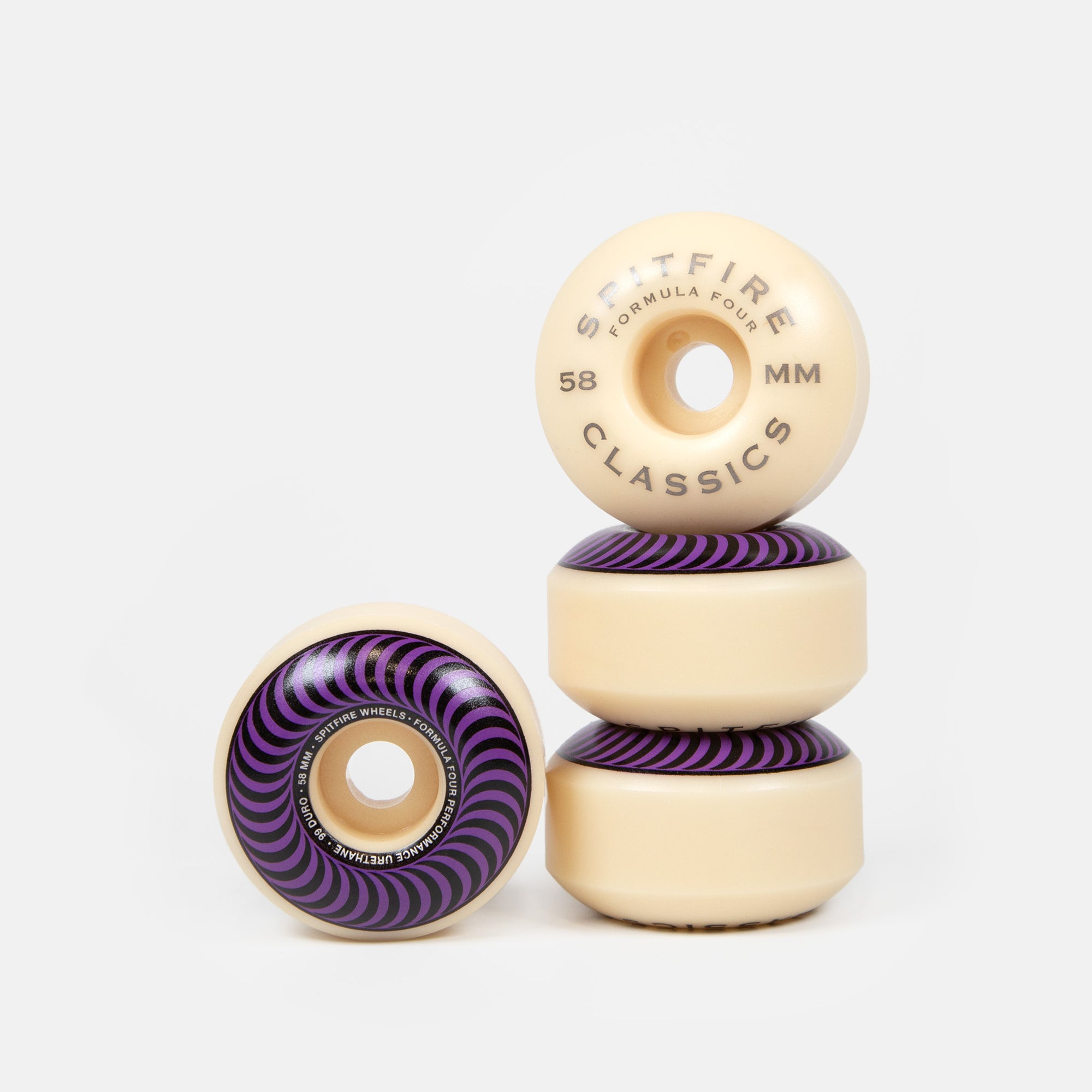 Spitfire - 58mm (99a) Formula Four Classics Skateboard Wheels (Purple)