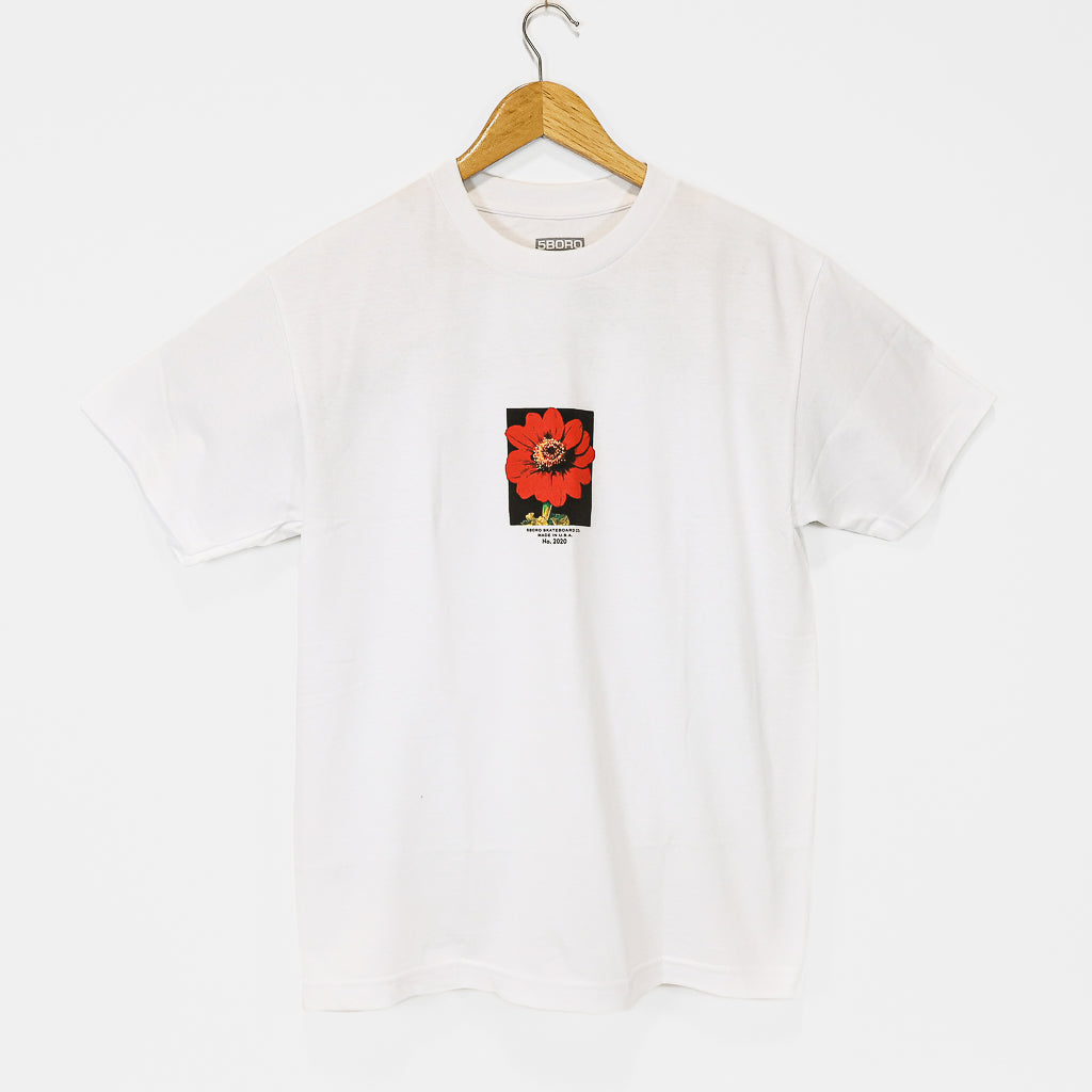 5Boro Skateboards Red Flower White T-Shirt