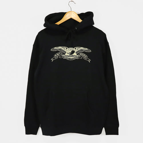 Anti Hero Skateboards - Basic Eagle Pullover Hooded Sweatshirt - Black / Off White