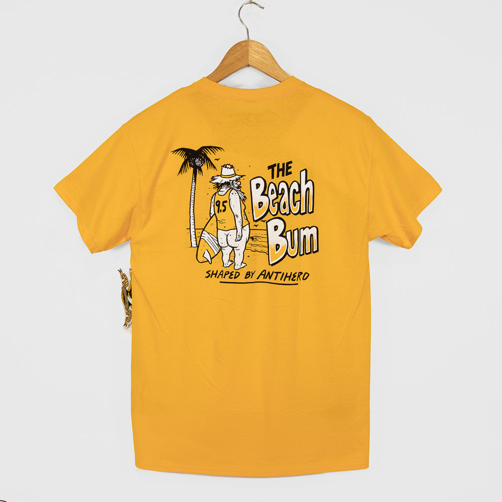 Anti Hero Skateboards Beach Bum Gold Yellow T-Shirt