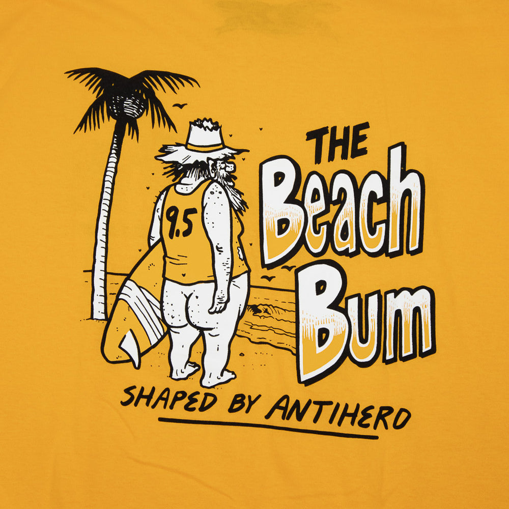 Anti Hero Skateboards Beach Bum Gold Yellow T-Shirt Back Print