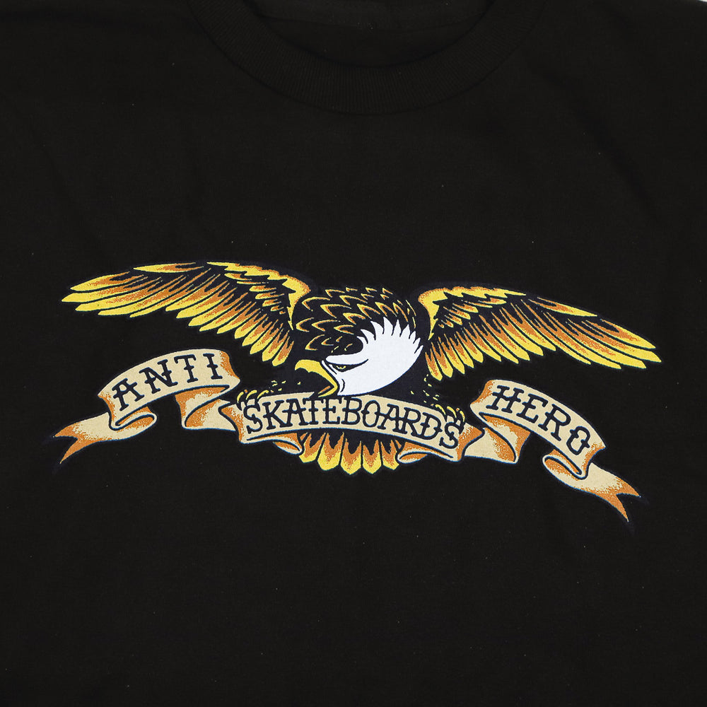 Anti Hero Skateboards Eagle Black T-Shirt Front Print