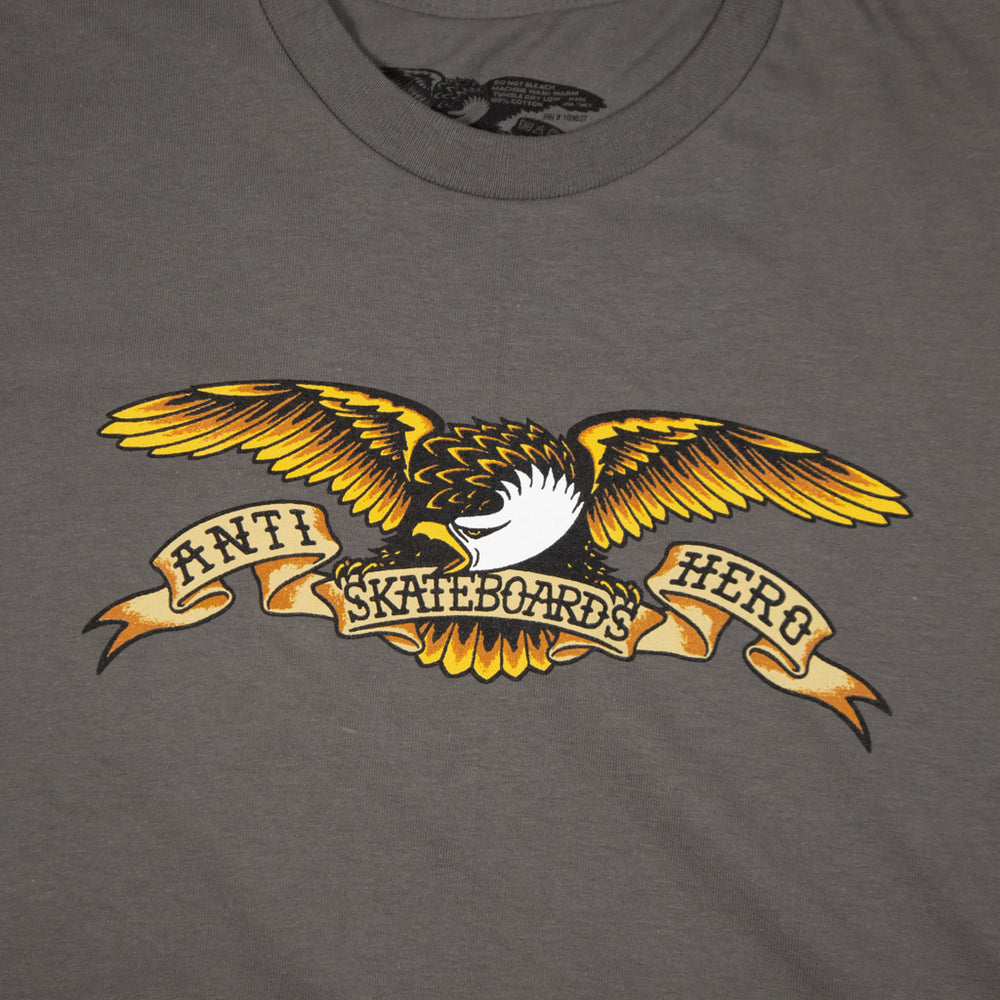Anti Hero Skateboards Charcoal Grey Eagle T-Shirt Front Print